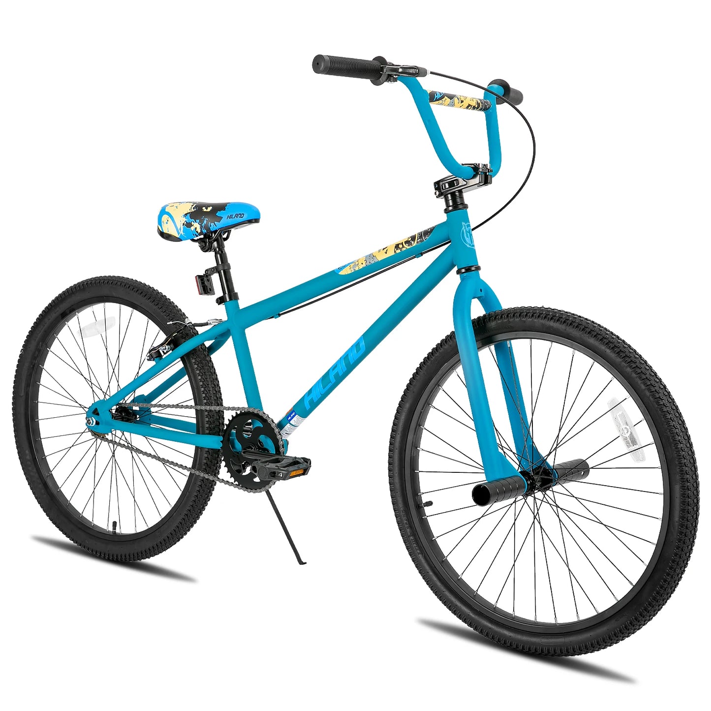 Hiland BMX Bike,24 26 inch,Beginner-Level to Advanced Riders with 2 Pegs,Kid’s Adults Bicycles, Multiple Colors