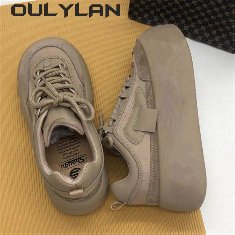 2024 Female Winter Chunky Sneakers Warm Casual Vulcanized Shoes Woman High Platform Boots Fashion Lace Up Low Top Sneakers