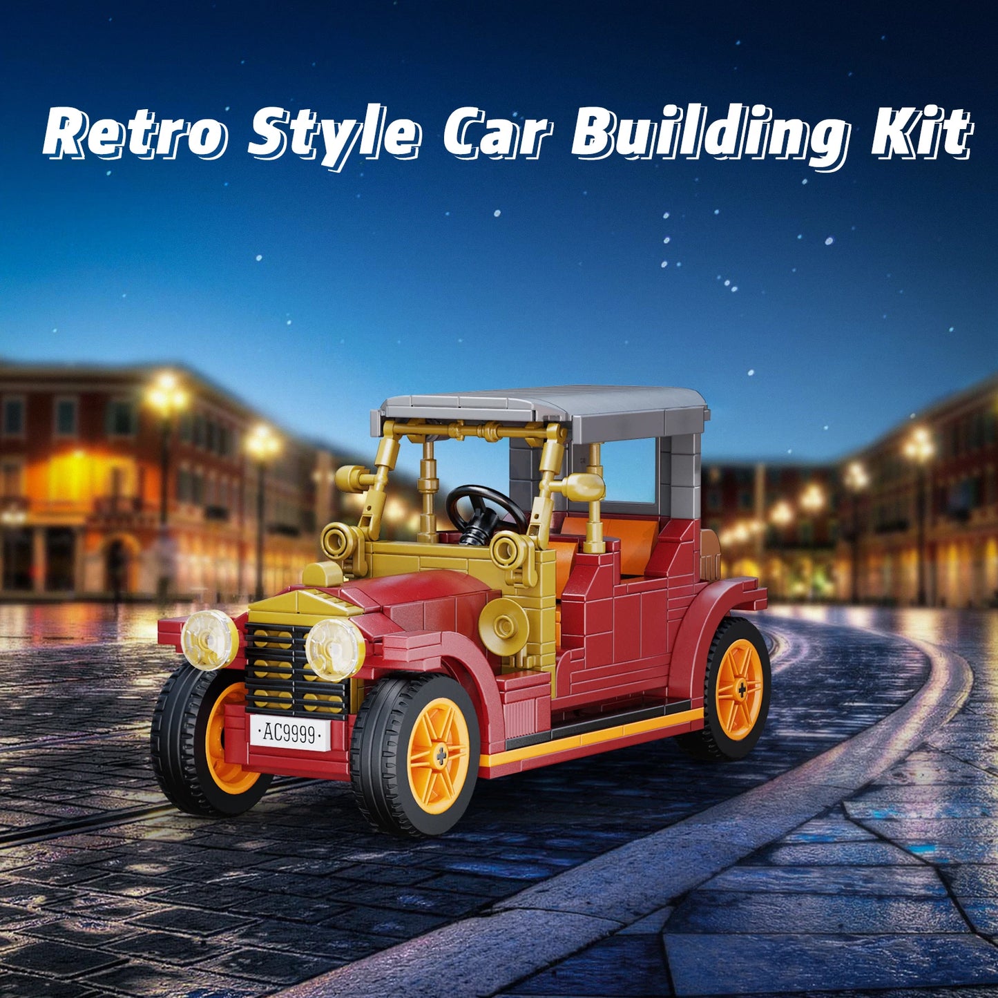 MOC Vintage Cars Model Kit Building Blocks Classic Motorcar High-Tech Retro Vehicle Bricks DIY Idea Toys Children Birthday Gift