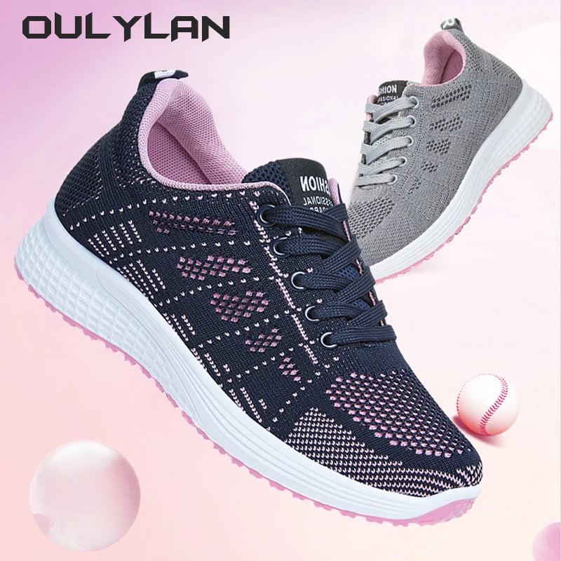 Women Casual Shoes Fashion Breathable Walking Sneakers Mesh Flat Shoes for Woman White Tenis Feminino Female Running Shoes