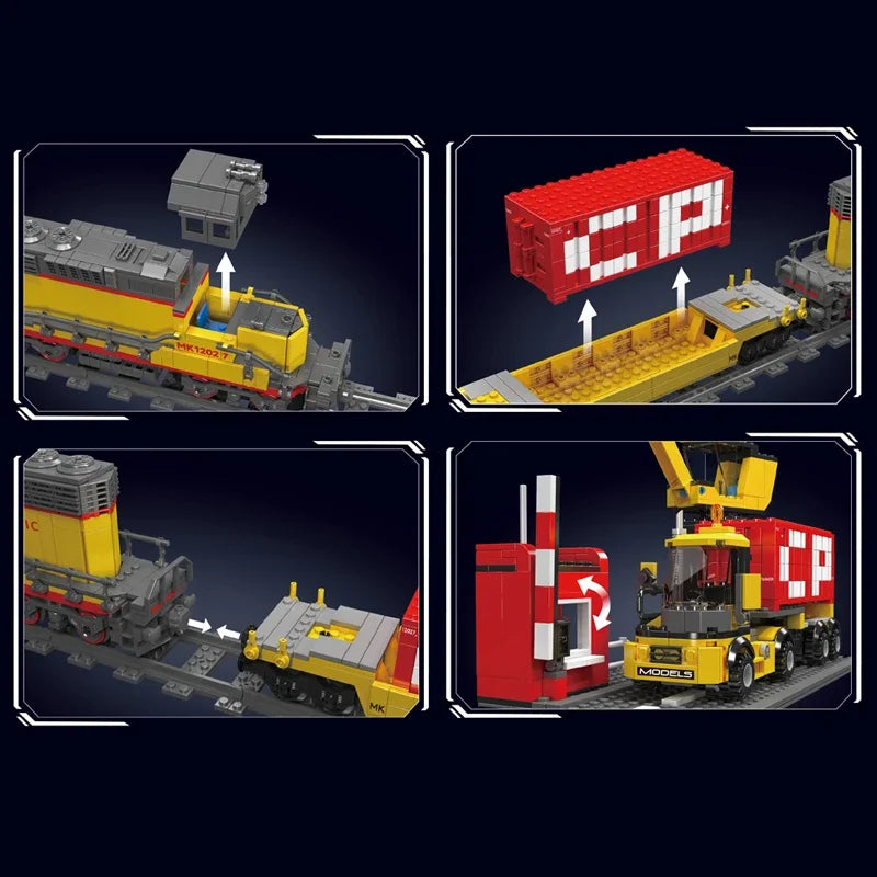 Rail Trains MOC EMD SD40-2 Diesel Locomotive Remote Control Train Railway Model 12027PCS Building Blocks Brick Puzzle Toys Gift