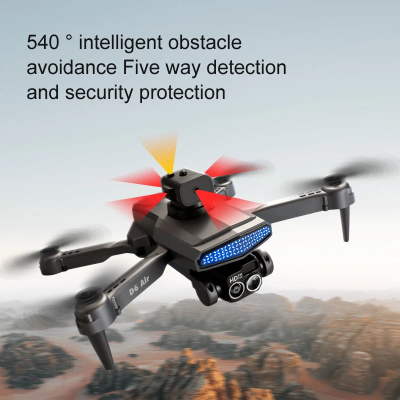 2024 New D6 Drone HD Professional High-Definition Dual Camera Five-Sided Obstacle Avoidance Light Flow ESC Quadcopter Toy