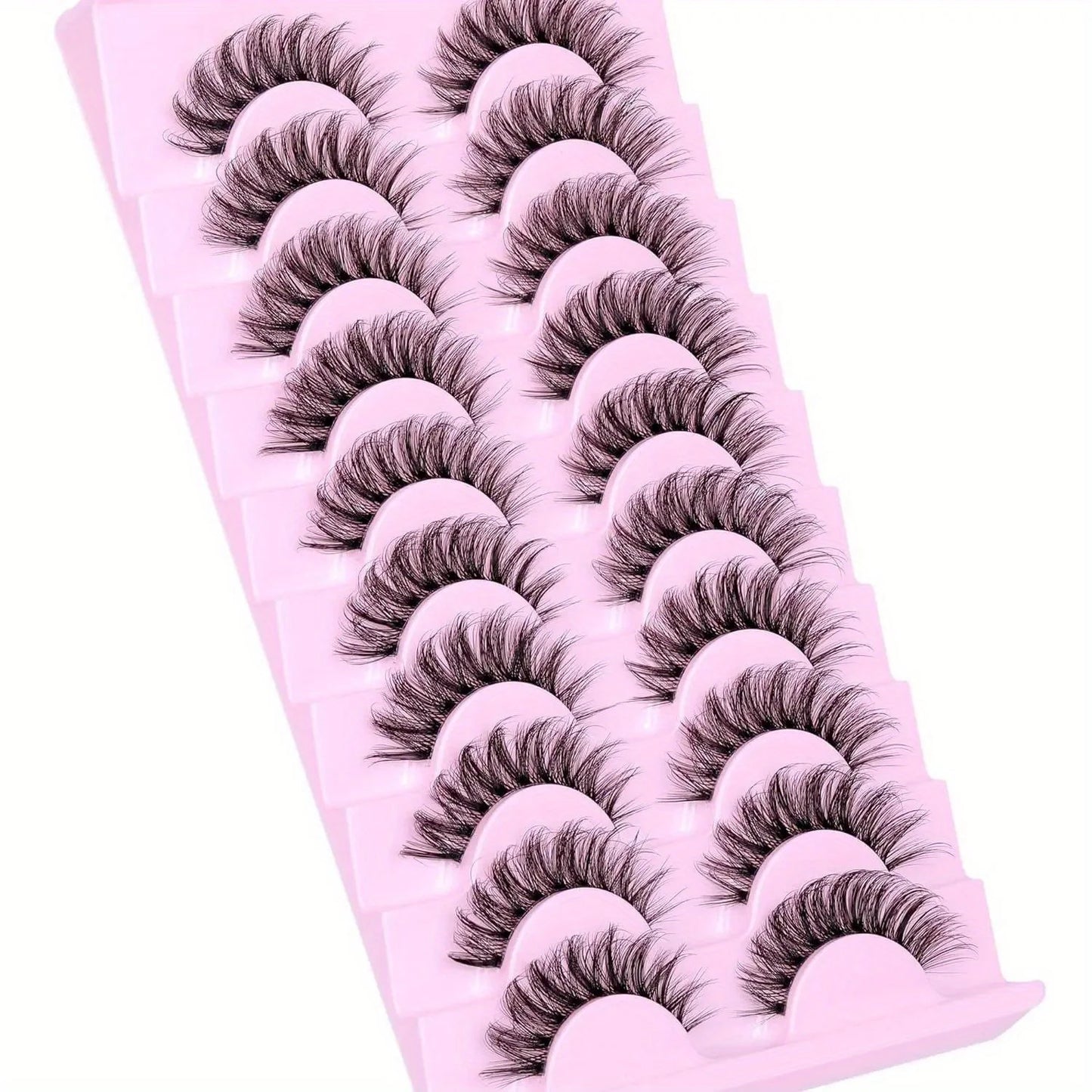 3Boxes(30Pairs) Natural Eyelashes Fluffy Lashes D Curl 3D Volume Wispy False Lashes Strips Perfect for Daily or Special Occasion