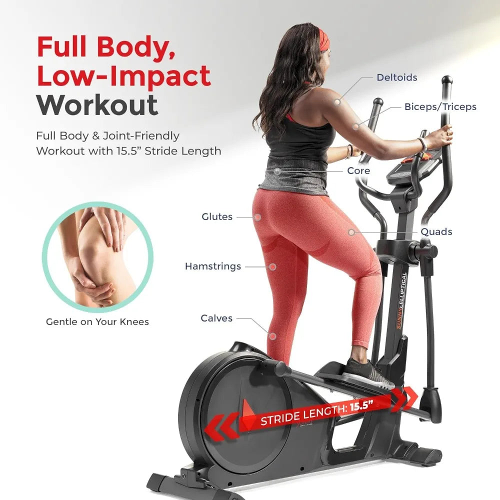 Elliptical Cross Trainer Exercise Machine, Full Body Low-Impact and 24-Unique Workout Modes with Optional Exclusive SunnyFit App