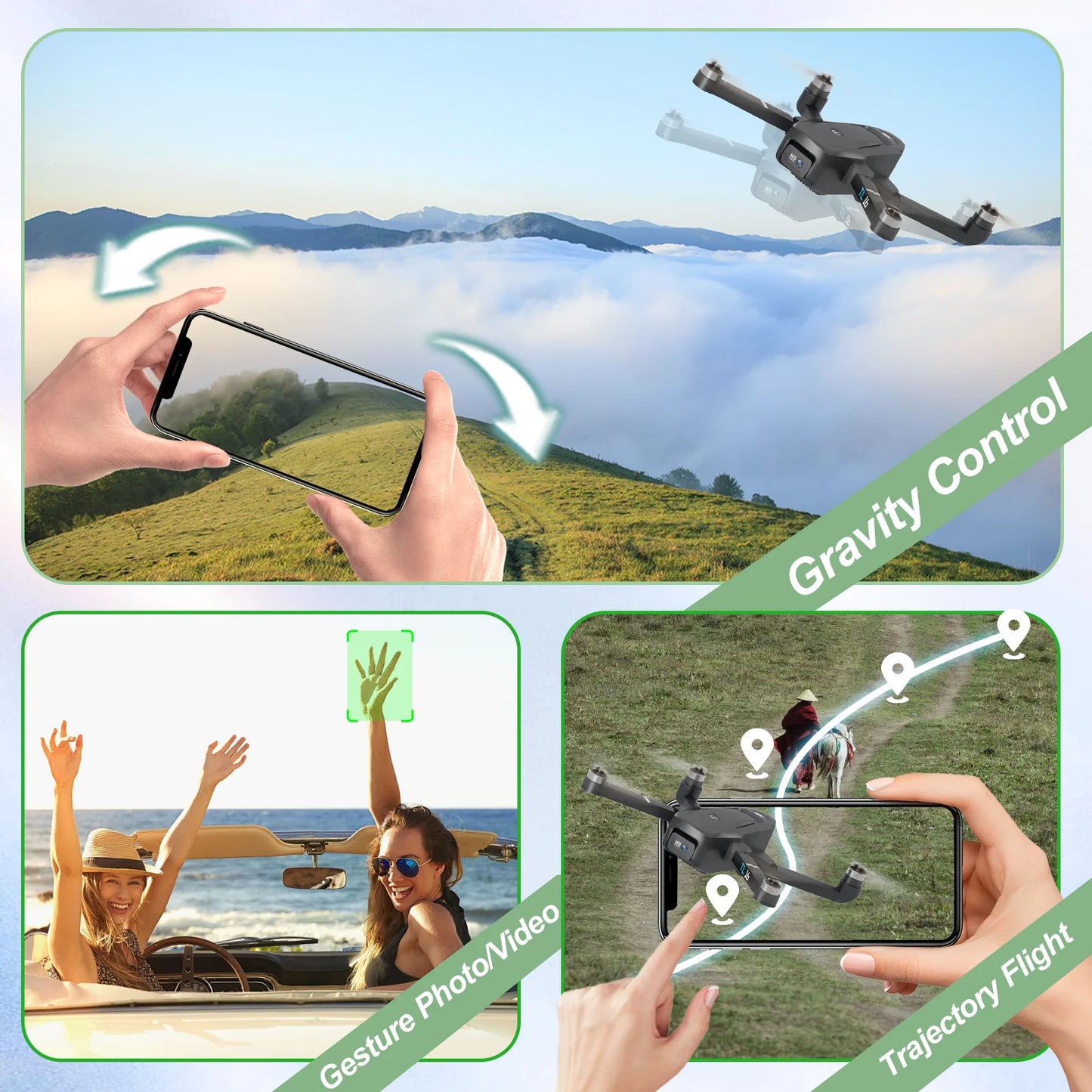 UAV 1080P HD Camera 2.4G WiFi Drone Toy FPV Wide Angle RC Quadcopter Professional Brushless Motor Optical Flow Cool Gift TL16