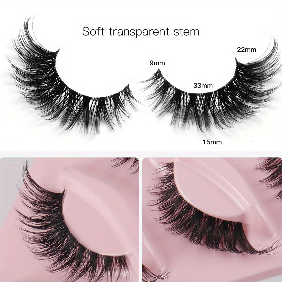 3Boxes(15Pairs) Cat Eye Lashes Fake Eyelashes Natural long Manga Lashes Winged End Eye Elongated Eyelashes Fake Lashes Makeup