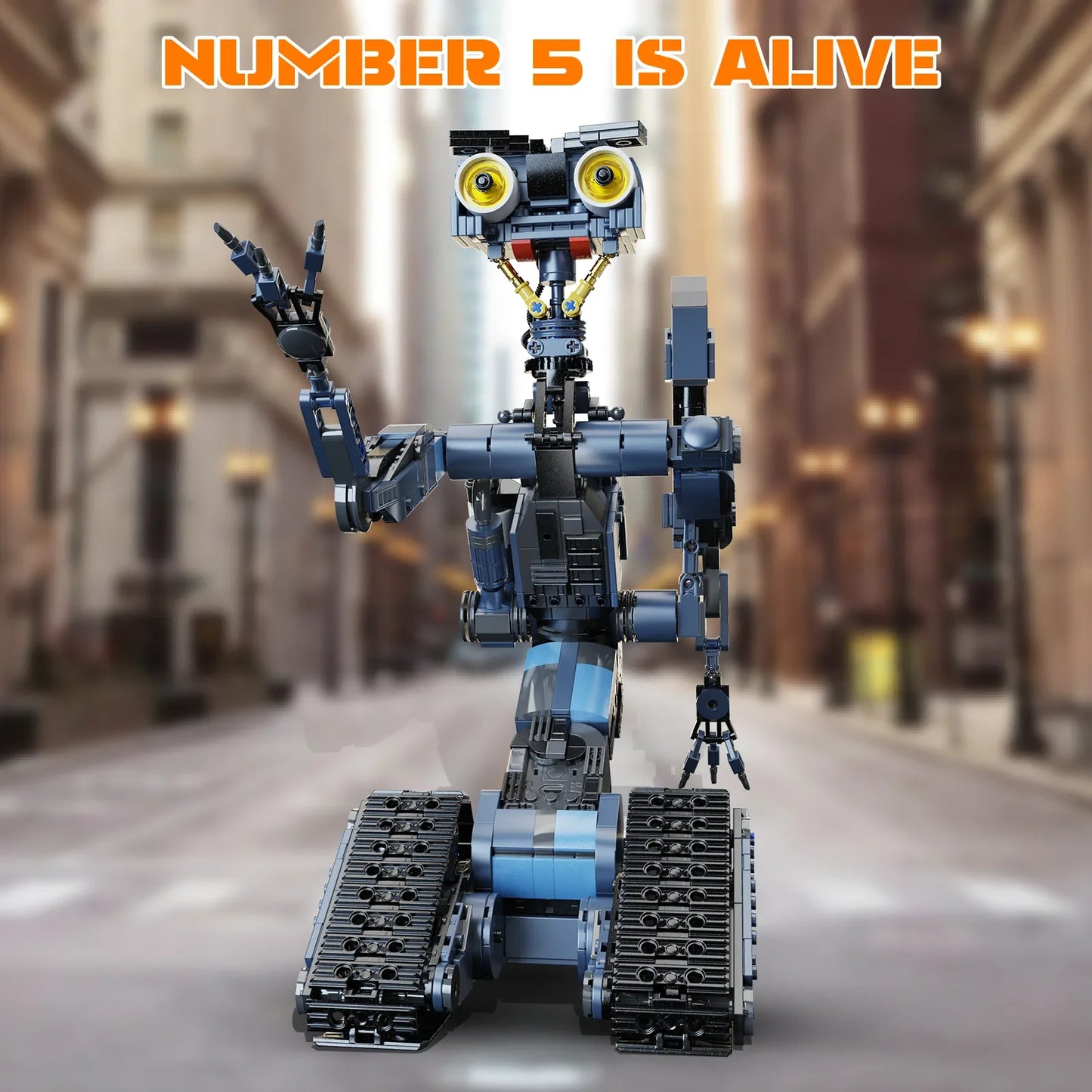 1176Pcs Johnny 5 Robot with Motor Model Building Blocks Set Shorts Open Circuited Figure Collection Bricks Toy Gift for Kids