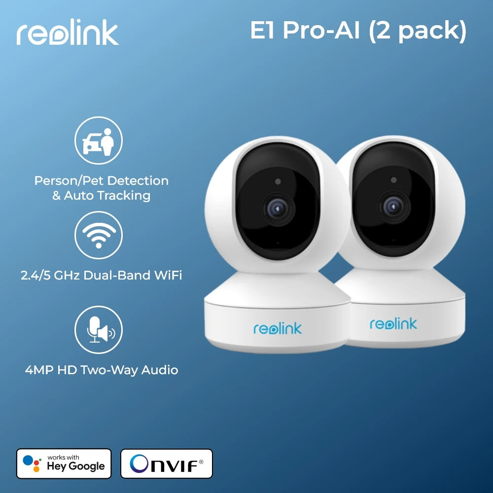 Reolink 4MP Baby Monitor Pan/Tilt WiFi Camera 2.4G/5G 4MP HD WiFi Video wireless Camera Indoor Home Security IP Camera E Series