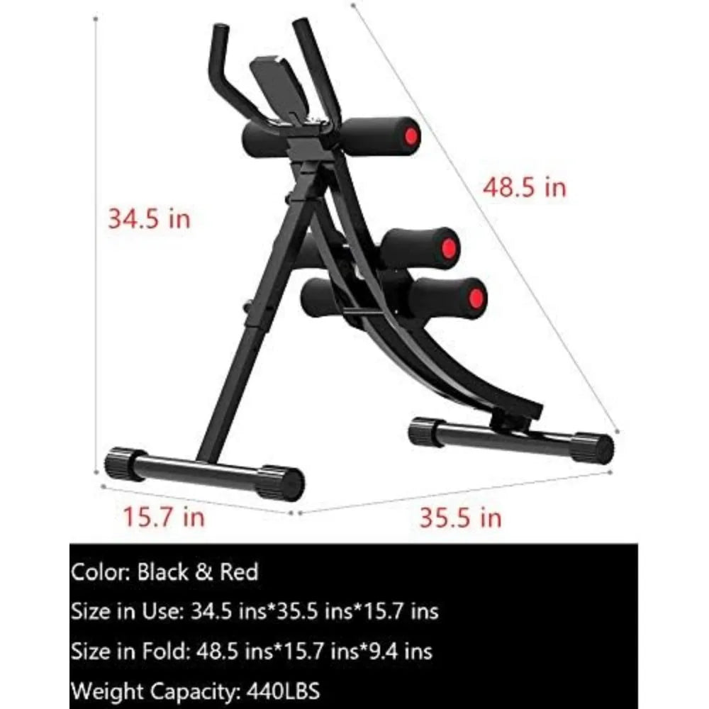 Core & Abdominal Trainers AB Workout Machine Home Gym Strength Training Ab Cruncher Foldable Fitness Equipment