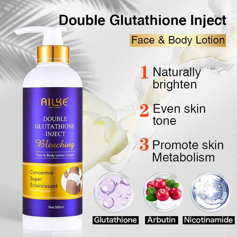 AILKE Brightening Face & Body Whitening Serum, Clean Skin, Reduce Blemish, With Glutathione, Aloe Vera, Vitamin C, 100ML