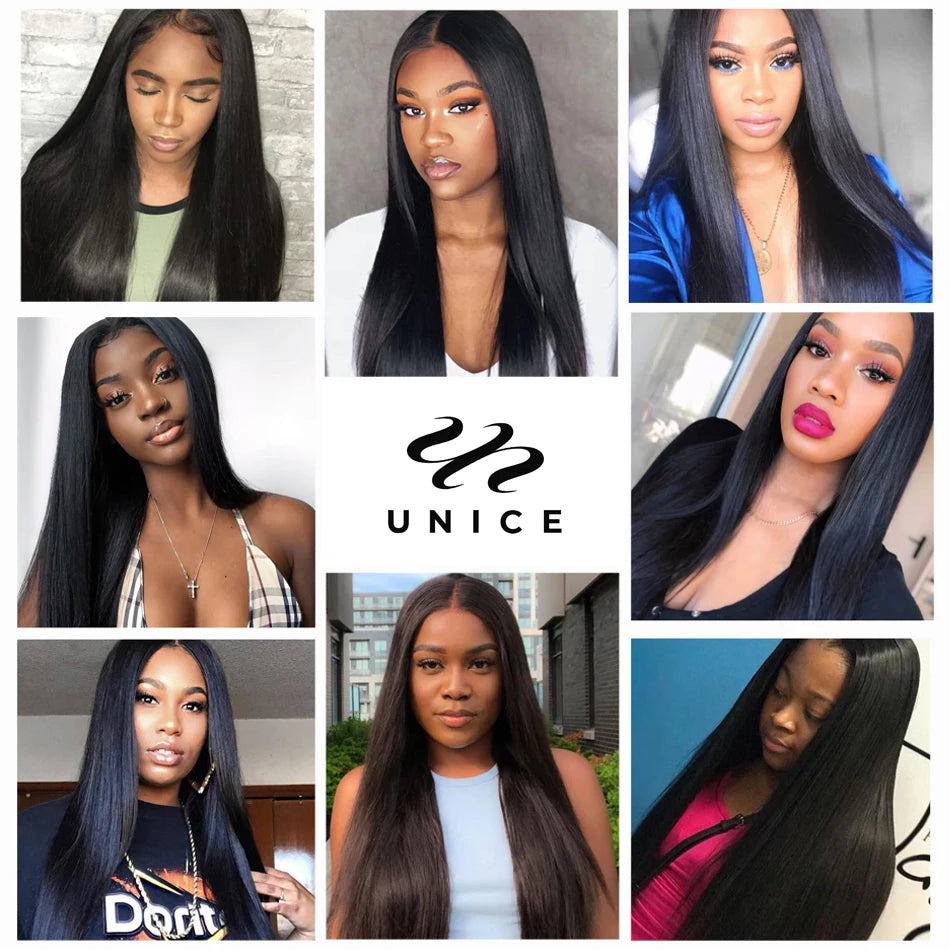 UNICE HAIR Peruvian Straight Hair Bundles Natural Color 100% Human Hair Extensions 8-30" Virgin Hair Weave 1/3/4 Bundles