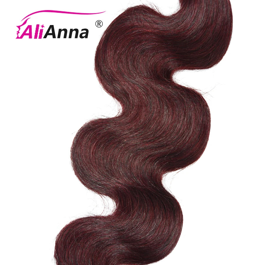 99J Burgundy Human Hair Bundles Body wave Bundles Human Hair 12-26 inch Red Brazilian Hair Extensions Colored Raw Hair Bundles