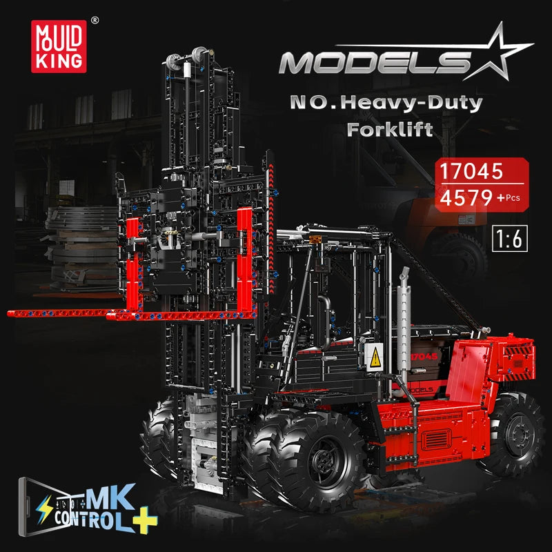 Mould King 17044/17045 High-Tech Building Block Remote Control Heavy-Duty Forklift Model Assembly Truck Toys Kids Christmas Gift