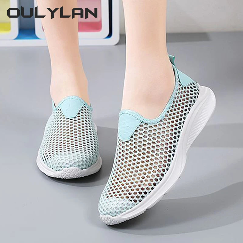 Lightweight Shoe Women's Shoes Summer Breathable Thin Mesh Casual Shoes Soft Soled Sneakers Beach Creek Tracing Shoes