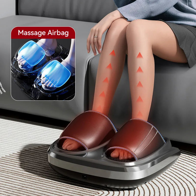 Smart Foot Massager Machine with Heat Shiatsu Deep Kneading Rolling Airbags Squeezing Massage for Circulation Gift for Men Women