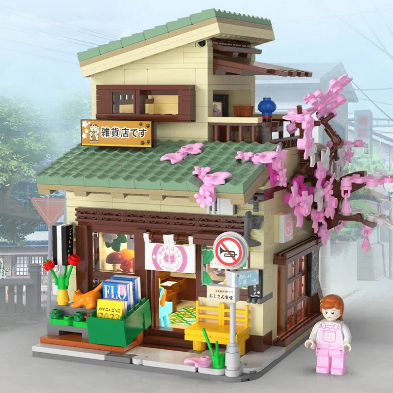 City Street Expert MOC Grocery Store Modular Buildings Model 921Pcs Building Blocks Brick Toys Children for Gift Set