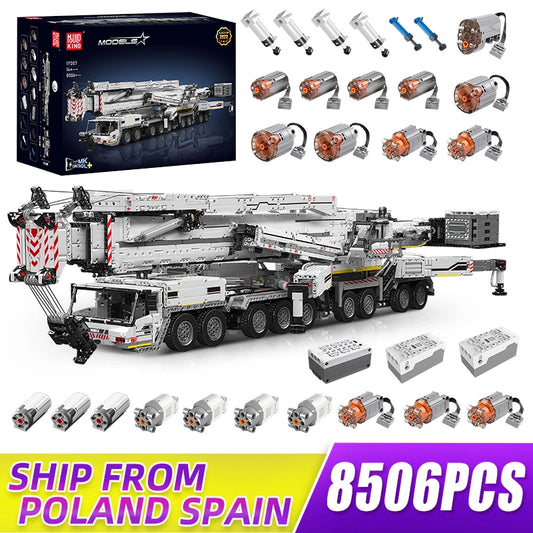 MOULD KING 17007 Technical APP Control Liebherr LTM 11200 Crane Building Blocks Set Big Engineering Truck for Men