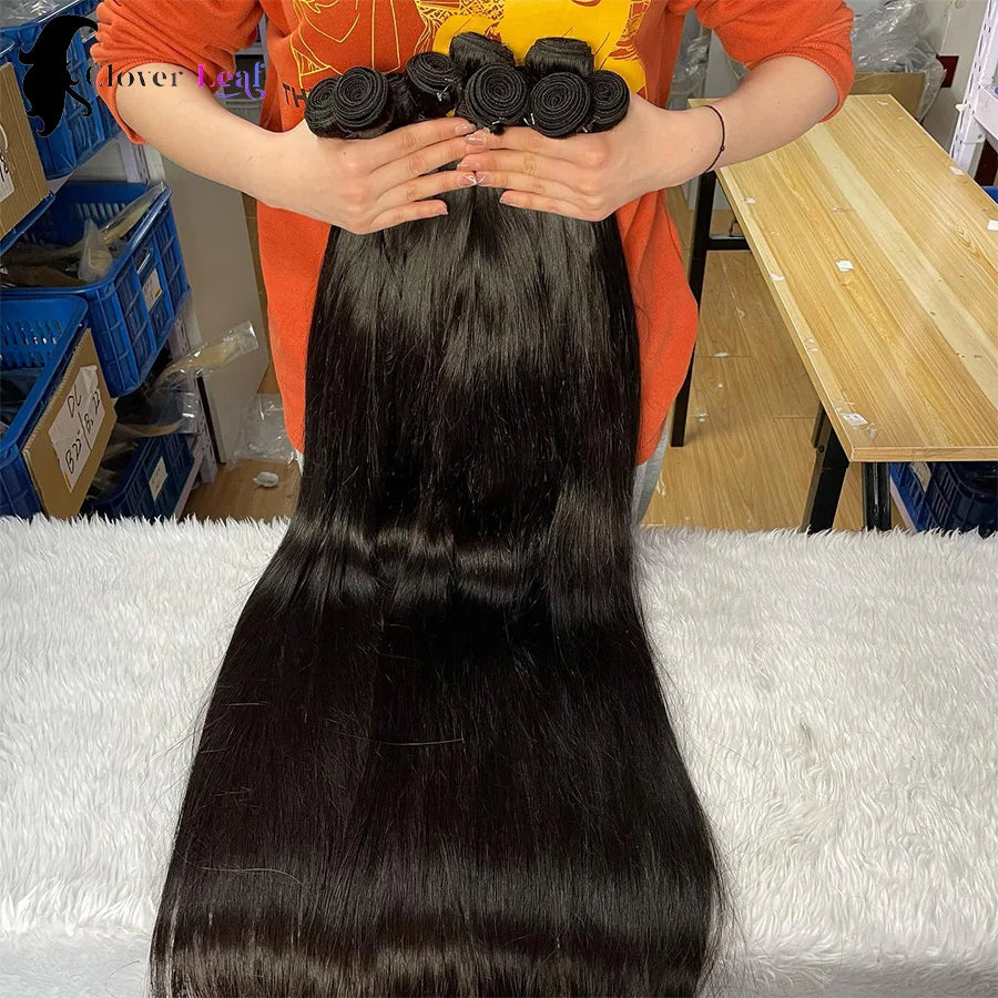 26 26 26 Inch Straight Human Hair Bundles Brazilian Weave 100% Human Hair Extension Natural Black Color Thick Ends Human Hair