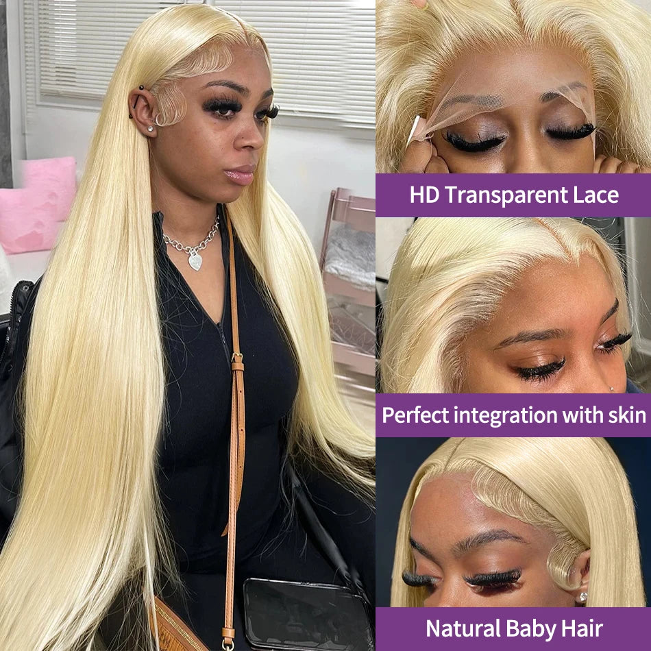 13x6 Pre Plucked  Transparent 613 Straight  Lace Frontal Human Hair Wig 30 Inch Lace Brazilian Wig 200 Density Lace Front Wigs