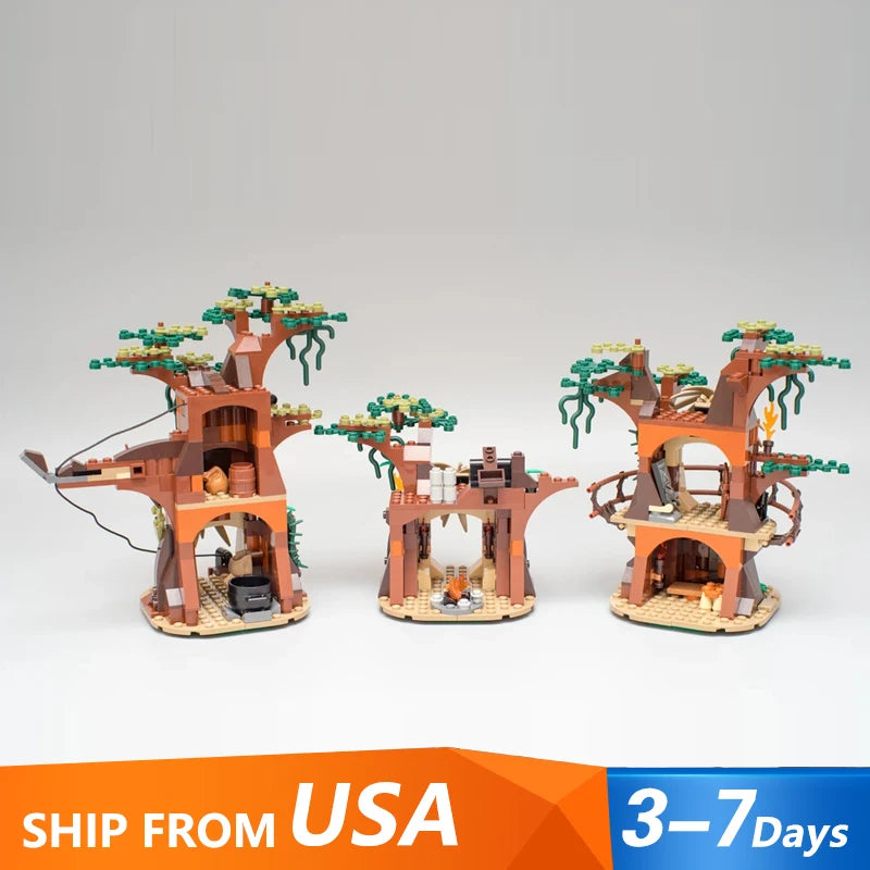 Ewok Village Star House Buildings Sets, City Store Model Modular Buildings Blocks Birthday Gift for Adults Kids 1990+ PCS