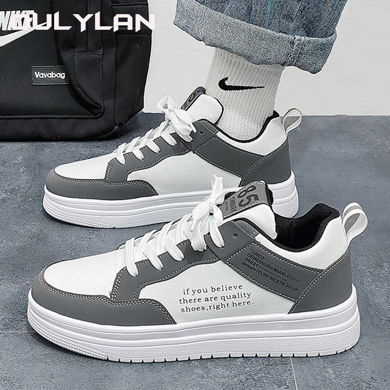 Wear-resistant Sneakers Fashion 2024 Casual Shoes Leather Men Non-slip Women Comfortable Flat Slip-on Spring Autumn Couple Shoes