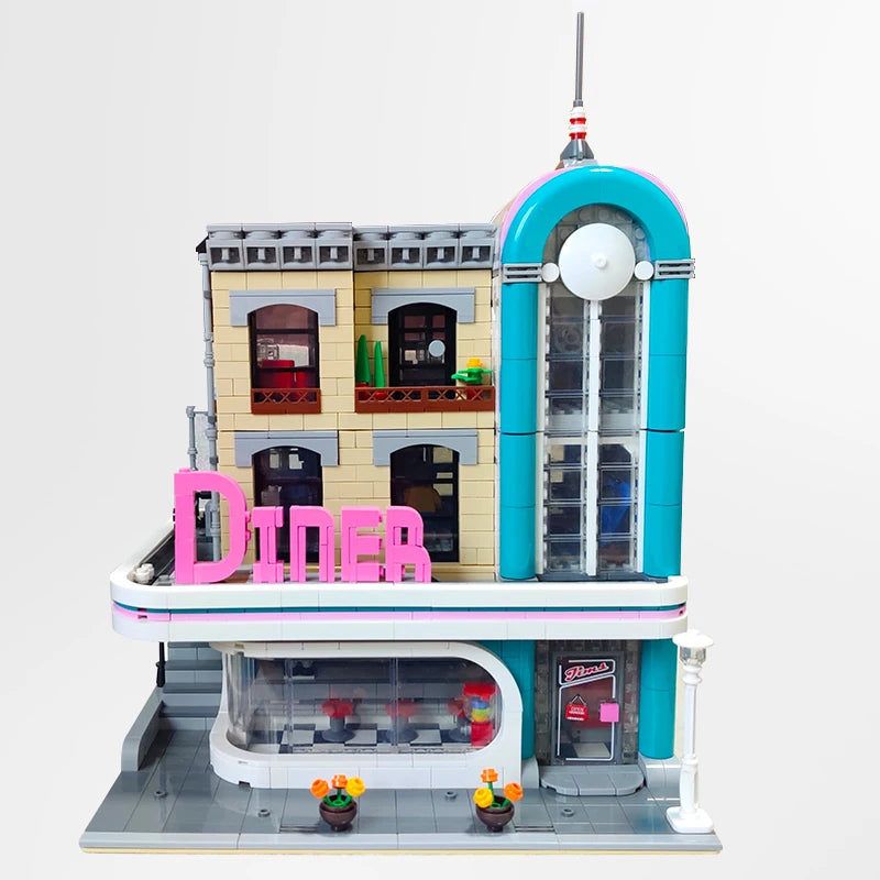 Creative Expert Modular Buildings MOC LEPIN 15037 Downtown Diner Model 2480PCS Building Blocks Brick Puzzle Toys for Gift 10260