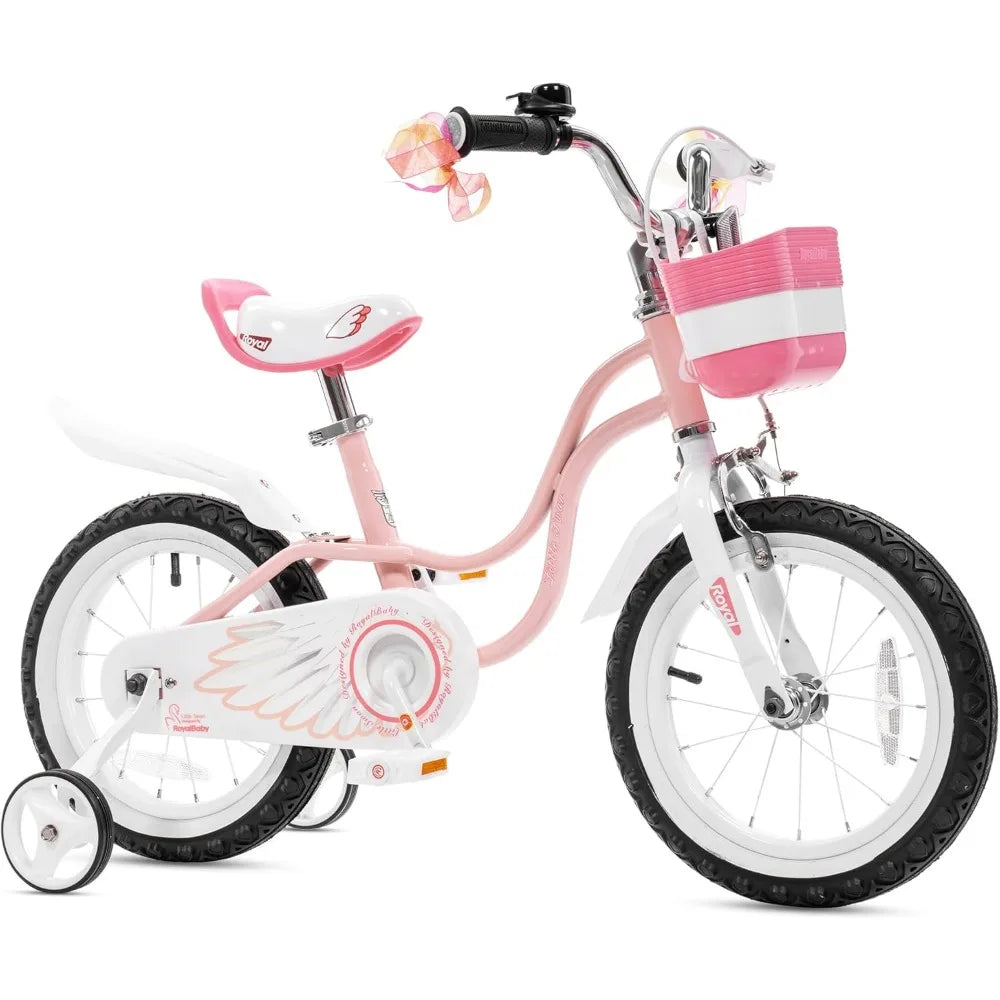 Girls Princess Bike Kids Bicycle with Basket & Mudguards 14 16 18 Inch Toddler Beginner Child Cycle for Age 3-10 Years