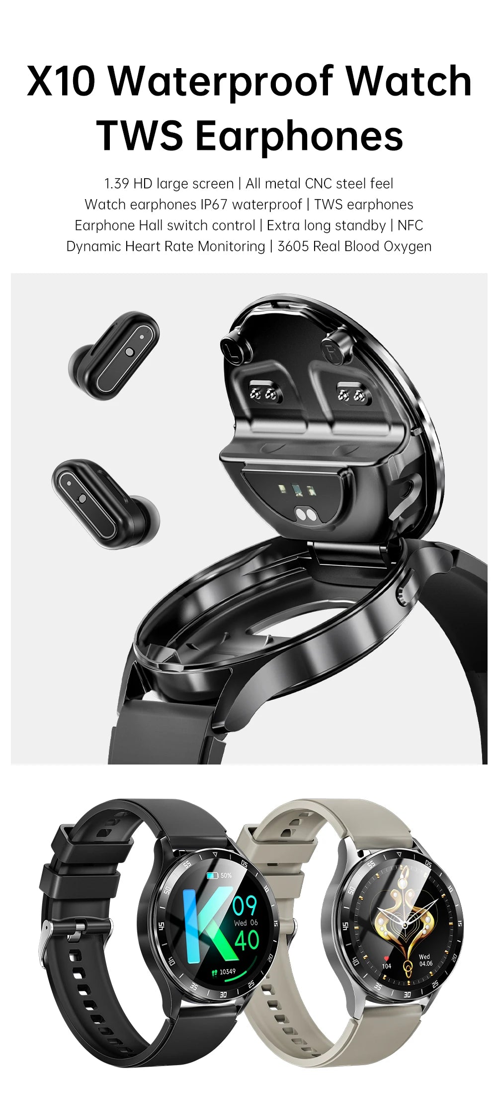 2024 Gejian Watch AMOLED Smart Watch Men's Heart Rate Bluetooth Call NFC Sports Tracker Waterproof Smart Watch Women's