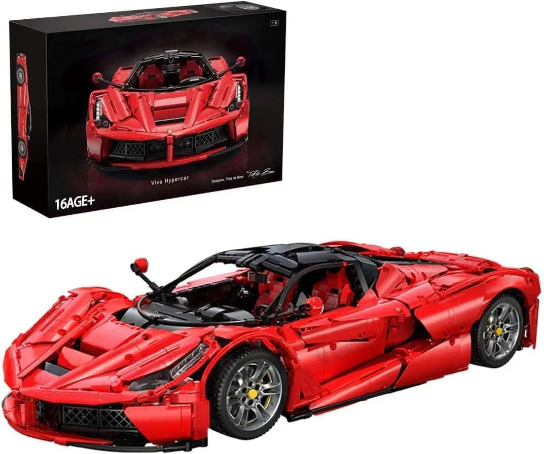 Technical MOC Hypercar Red Racing Car Sportscar Supercar Vehicle Butterfly Door Model 4739PCS Building Blocks Brick Toys Gift