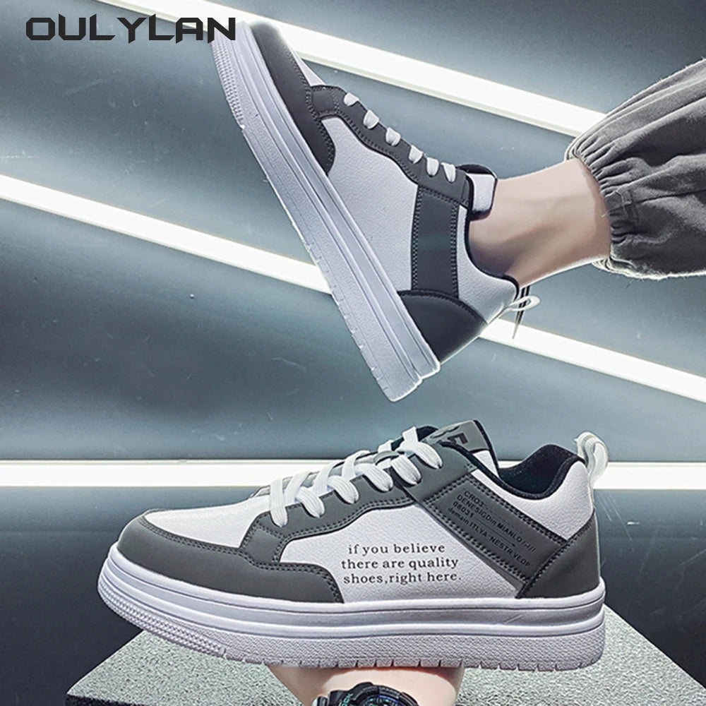 2024 Casual Shoes Fashion Leather Men Non-slip Wear-resistant Sneakers Women Comfortable Flat Slip-on Spring Autumn Couple Shoes