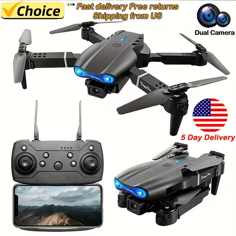 New E99Pro RC Drone 4K Professinal With 1080P Wide Angle HD Camera Foldable Helicopter WIFI FPV Height Hold Gift Toy