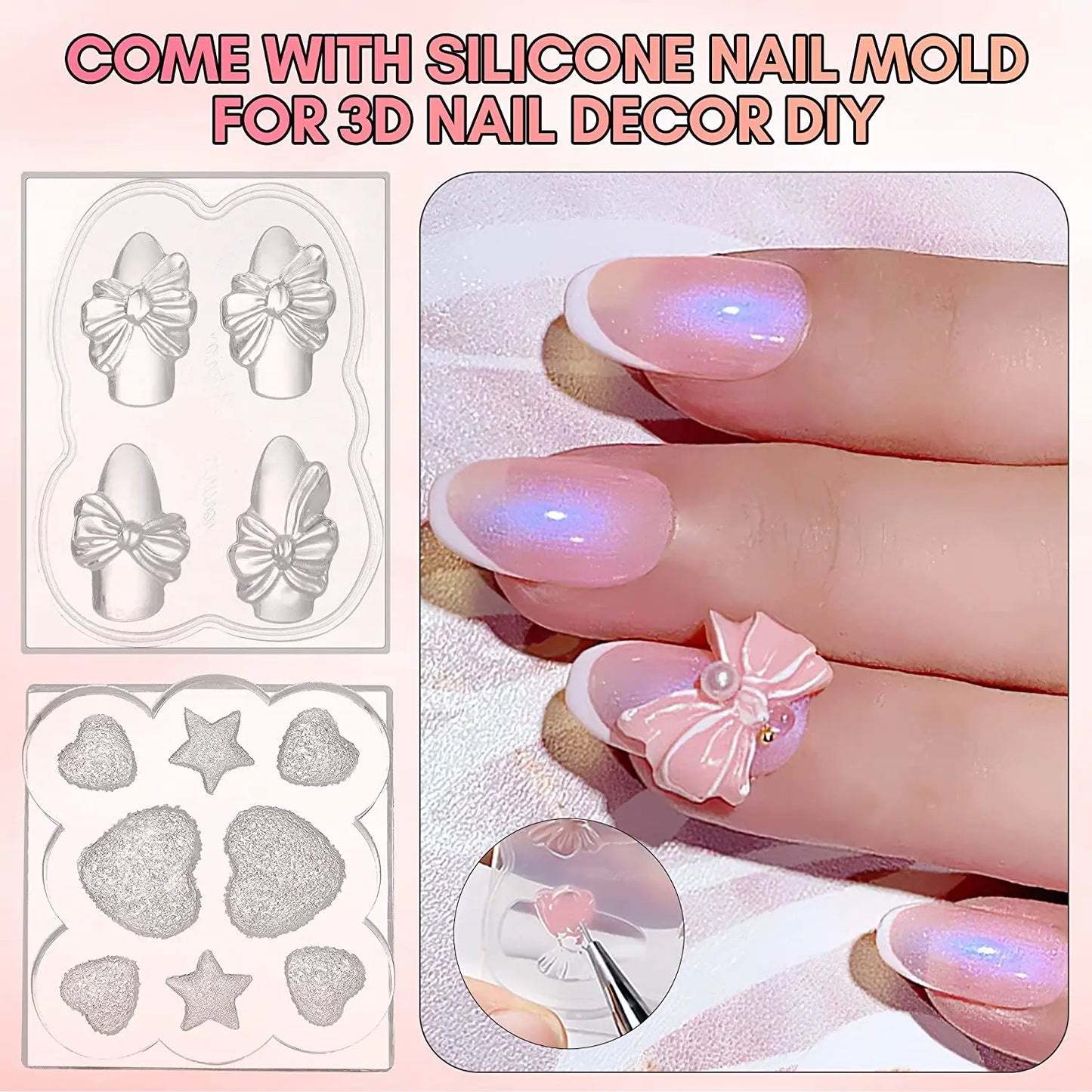 Makartt Solid Builder Nail Gel Kit for Nail Extension,All in One Hard Gel Nail Kit with Gel Base Top Coat UV LED Nail Lamp