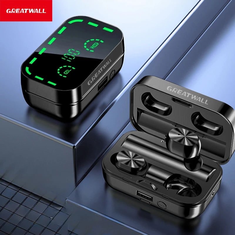 GREATWALL Mirror Wireless Earphones Bluetooth Earphone   High-quality And Beautiful Music Games Earphones