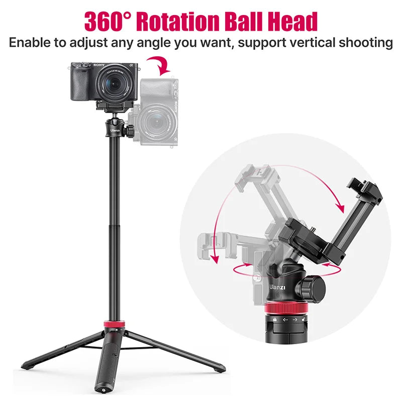 VIJIM Ulanzi MT-44 Extendable Vlog Livebroadcast Tripod Stand with Phone Mount Holder 42Inch for DSlR SLR Camera GoproSmartphone