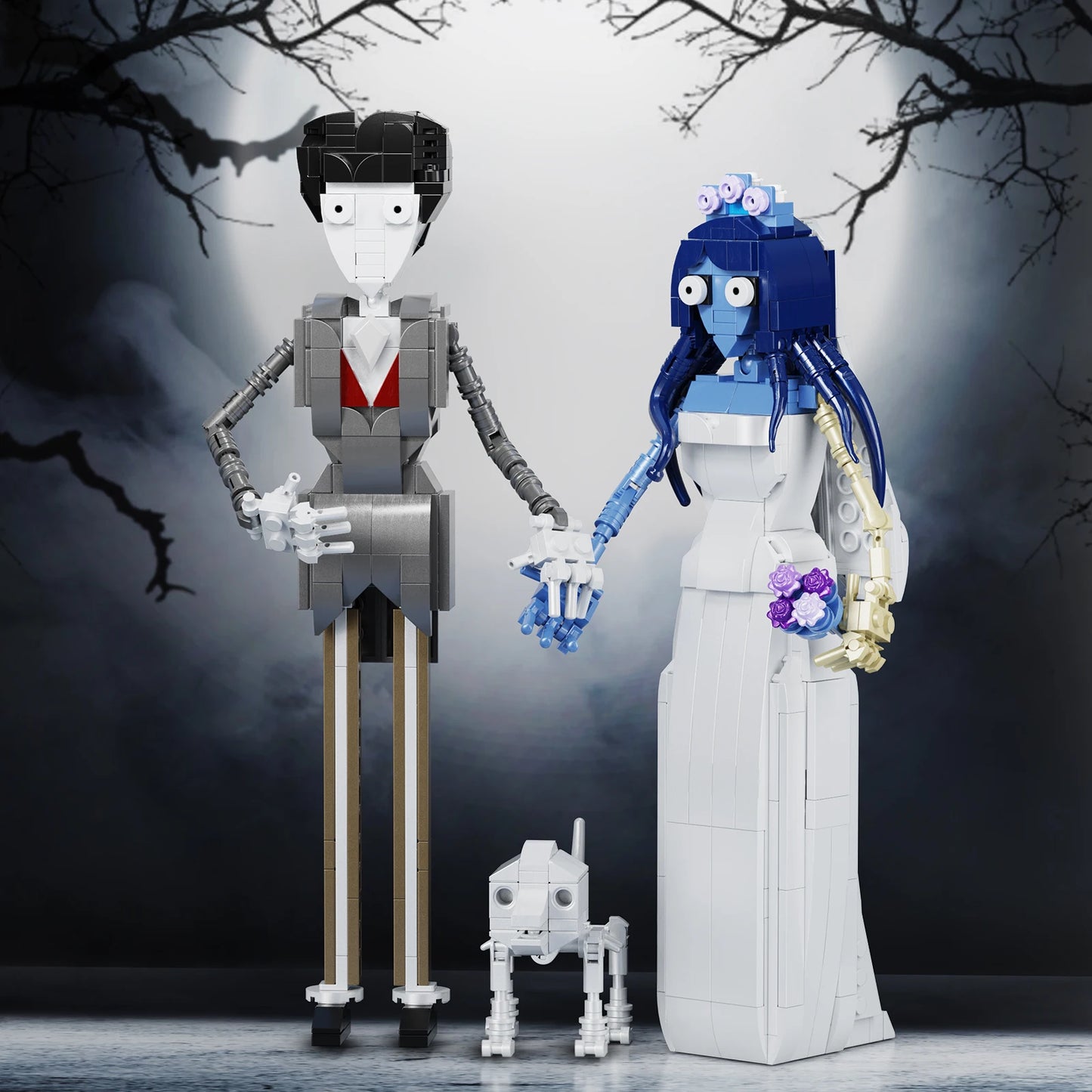 BuildMOC Corpse Bride Model Kit Builiding Blocks Horrible Skull Like Bricks Set Kids Toys Anime Figures Corpses Model Adult Gift