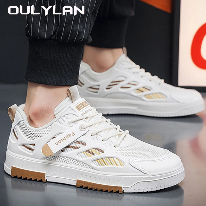 Fashion Leather Men Non-slip Wear-resistant Sneakers 2024 Casual Shoes Women Comfortable Flat Slip-on Spring Autumn Couple Shoes