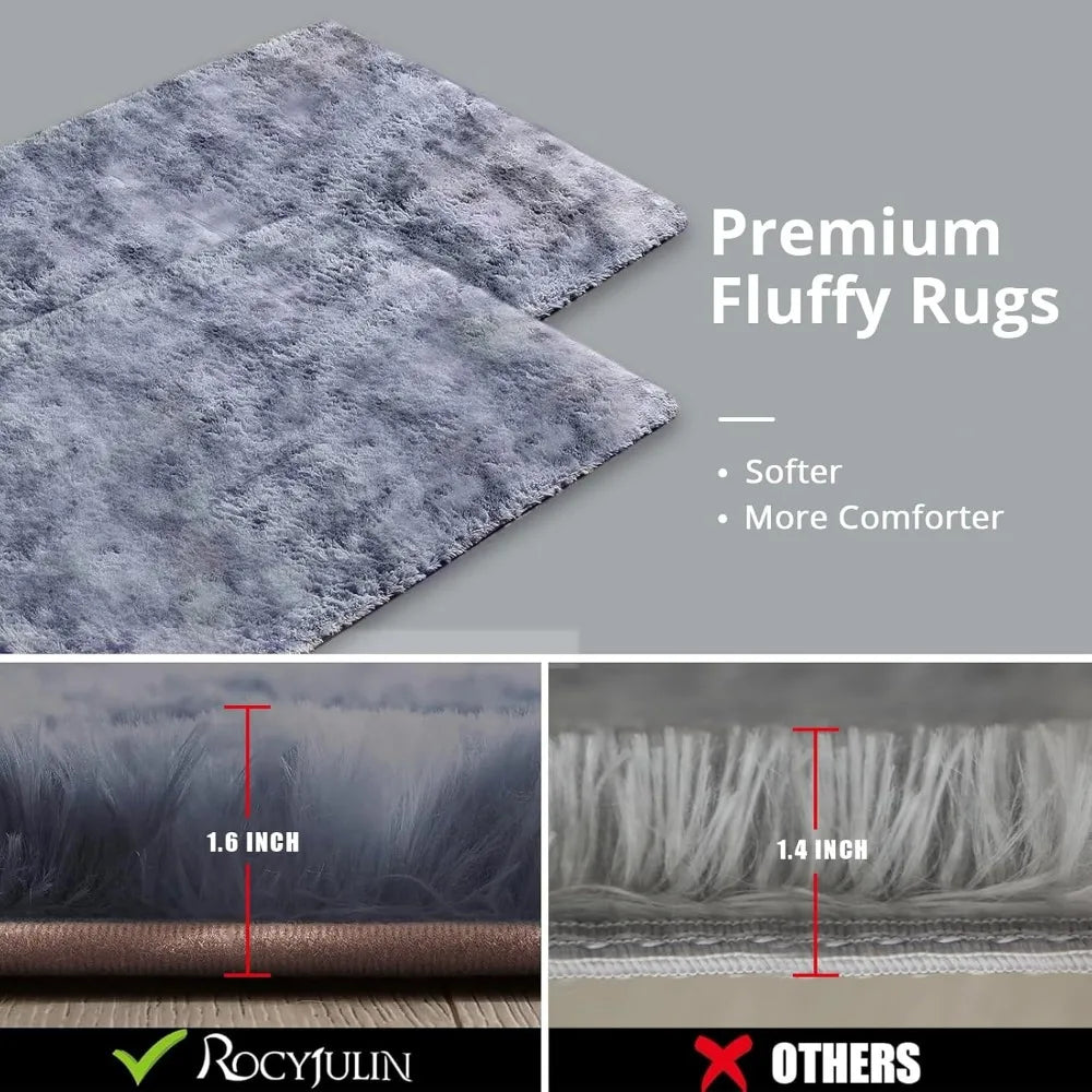 Area Rugs 8x10 for Living Room, Thickened Fluffy 8x10 Area Rugs for Bedroom, Ultra Soft Non-Slip Large Shag Fuzzy Rug