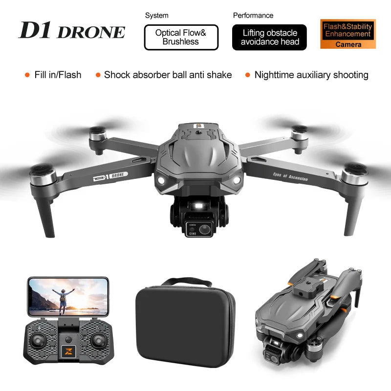 2024 New D1 drone HD professional HD camera 5G GPS optical stream 360° Obstacle avoidance 5G WIFI brushless motor RC helicopter