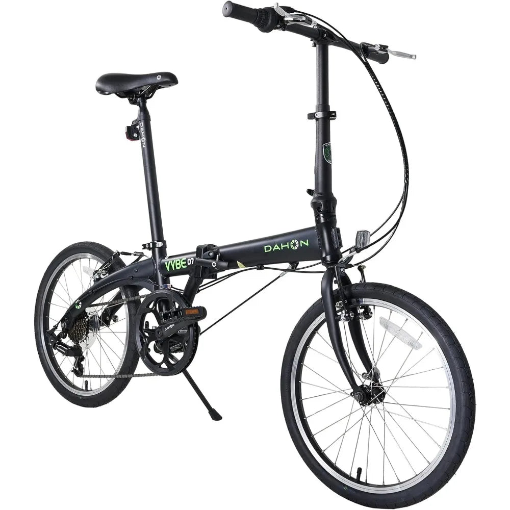 Folding Bike, Lightweight Aluminum Frame; 7-Speed Shimano Gears; 20” Foldable Bicycle for Adults