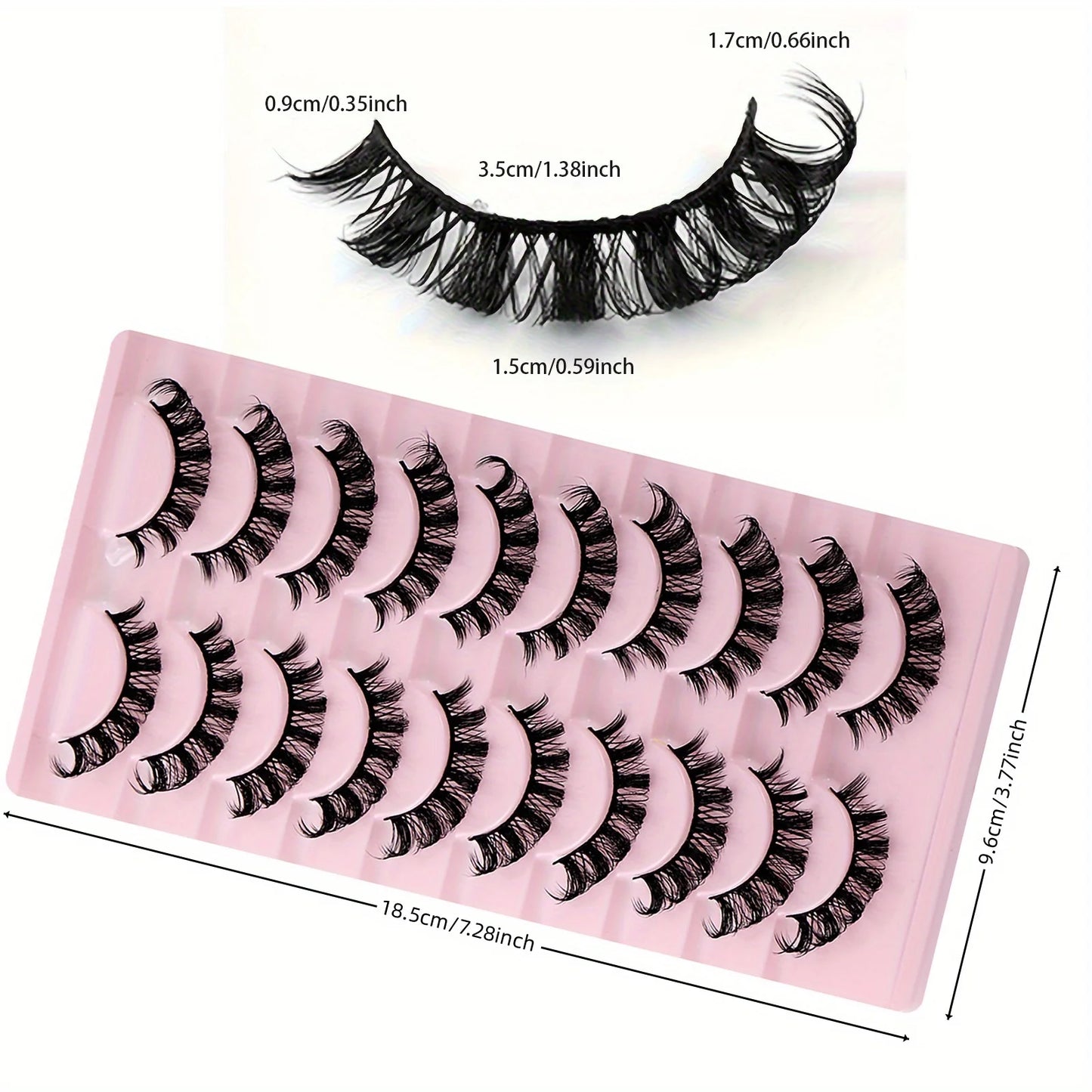 3Boxes(30Pairs) Russian Strip Lashes D Curl Fake Lashes Natural Look Fluffy Volume Wispy Russian Lashes 3D Effect Fake Eyelashes