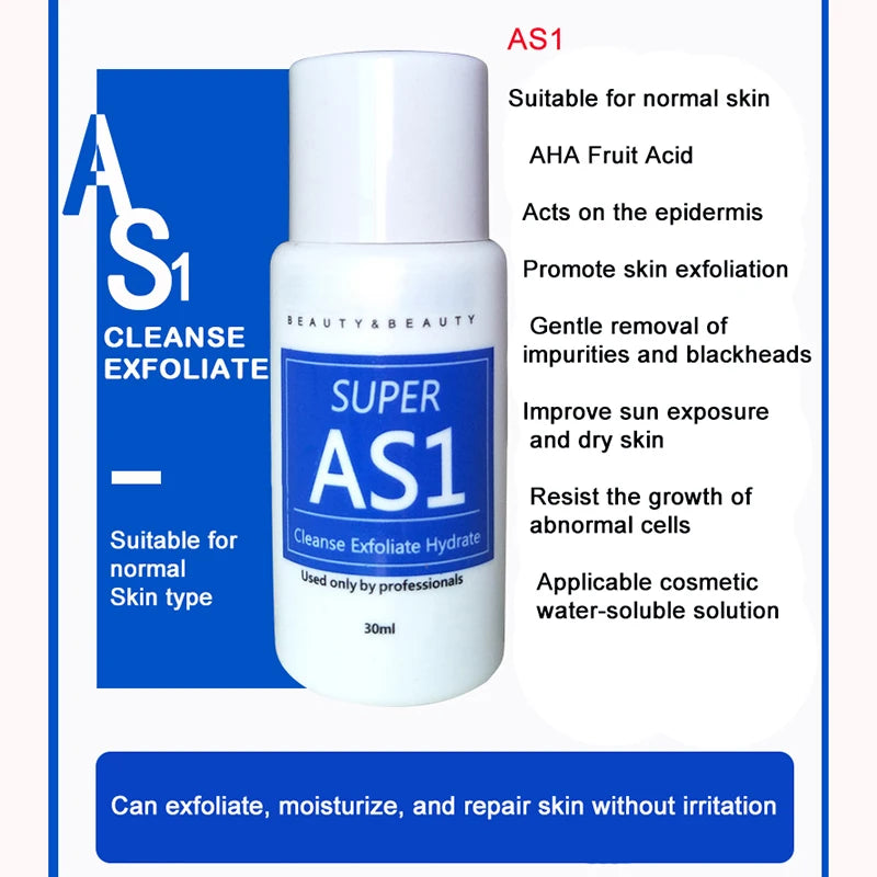 AS1 SA2 AO3 30ml High Concentrated Solution Liquid For  Dermabrasion Beauty Machine Kit of 3 Serums Skin Deep Cleaning Skin Care